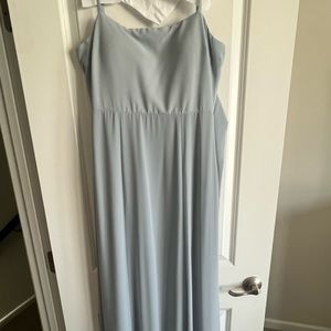 Show me your Mumu - Lauren Tie Maxi dress in Steel Blue Chiffon - Large
